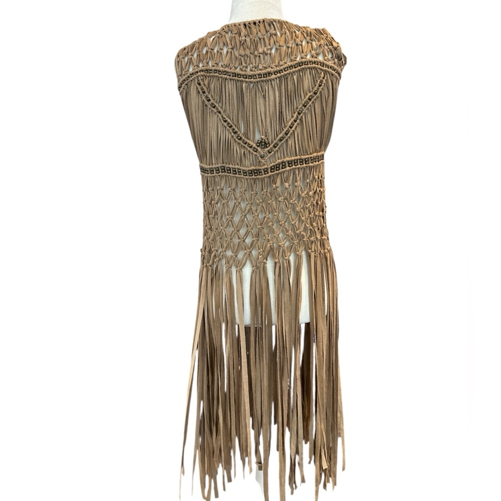 Boho Western Fringe Macramé Vest - Picture 6 of 9